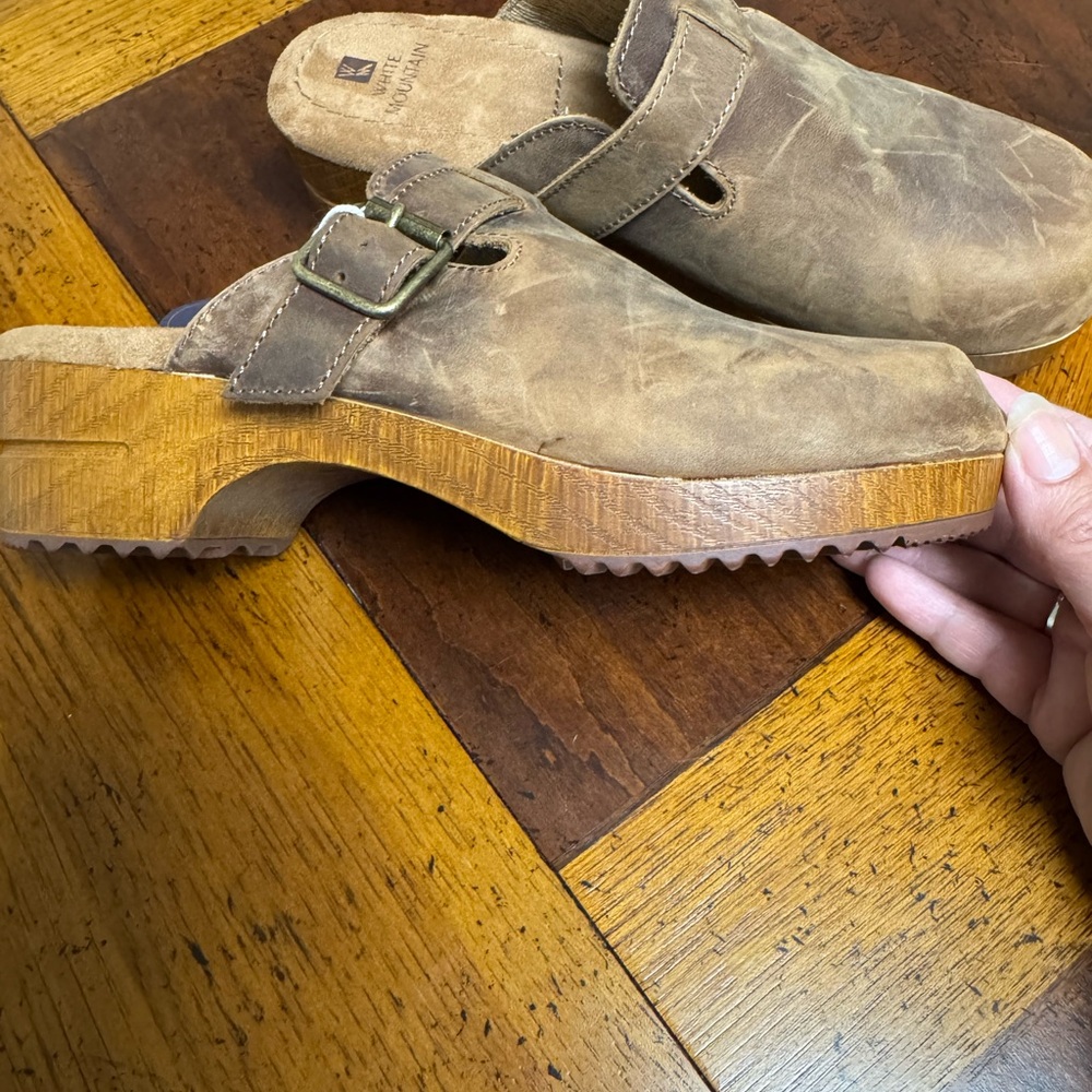 White Mountain Brown Suede Buckle Clogs - Picture 7 of 7